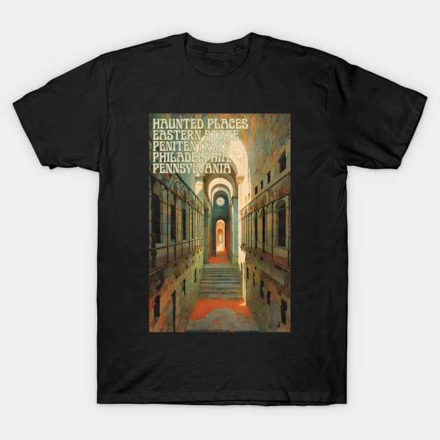 Haunted Places Eastern State Penitentiary Philadelphia T-Shirt by DanielLiamGill